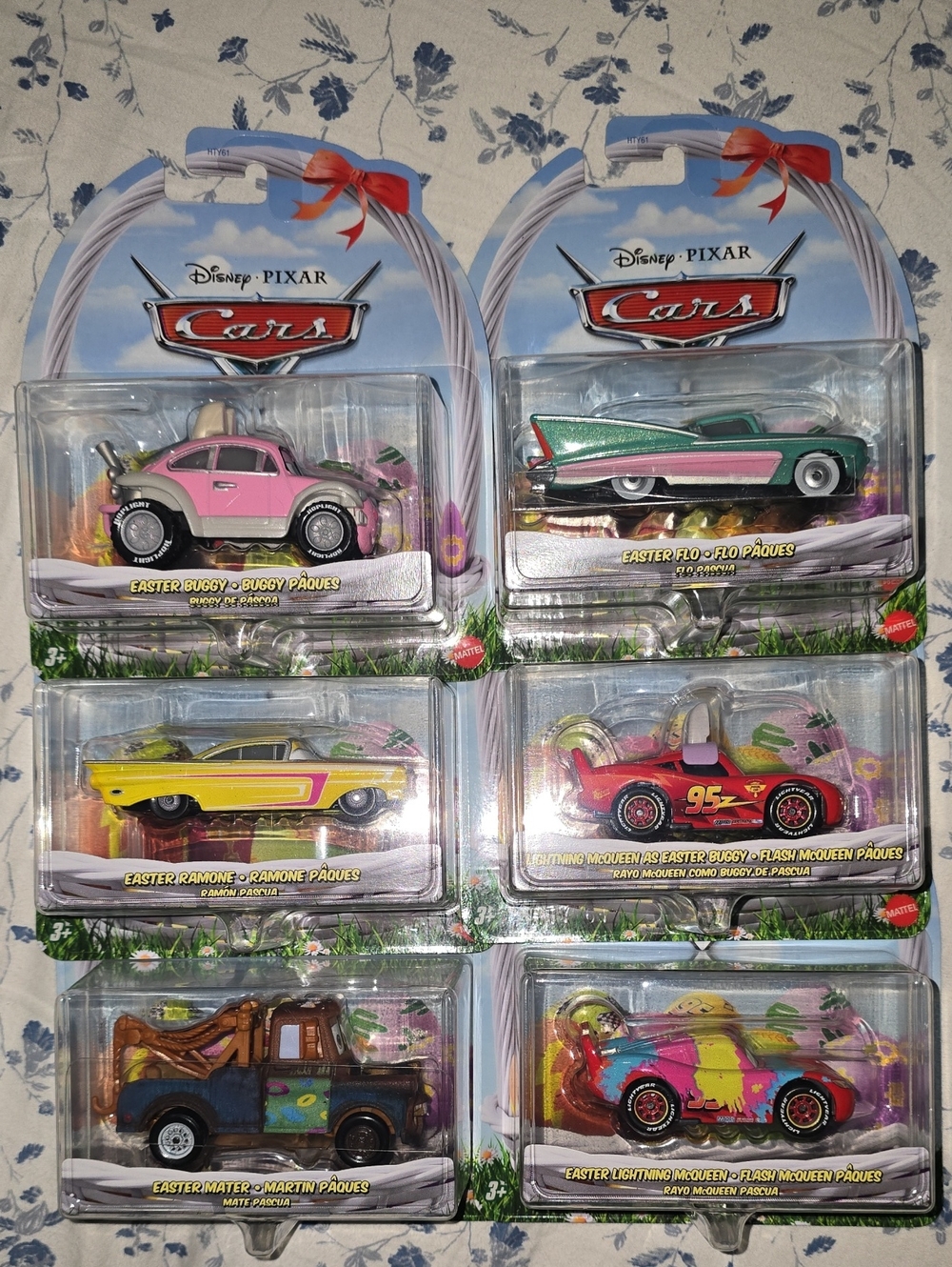 Cars Easter Assortment - Pink, Green, Yellow, Red & Multicolor Toy Cars (6-Pack)